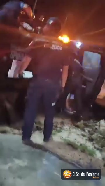 Unidad DPM-684 de la Policía Municipal Coordinada durante el operativo en Hunucmá