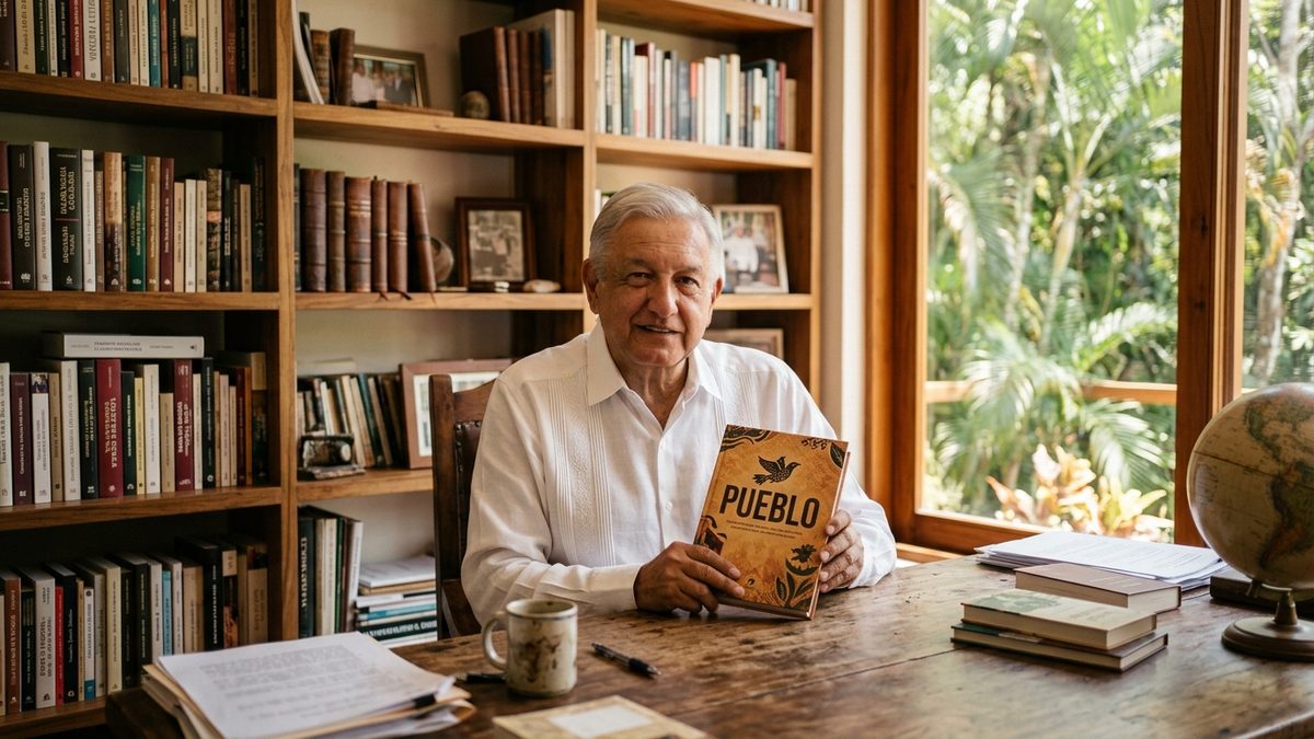 AMLO reaparece en videomensaje desde Palenque para presentar su nuevo libro «Pueblo», dedicado a Claudia Sheinbaum